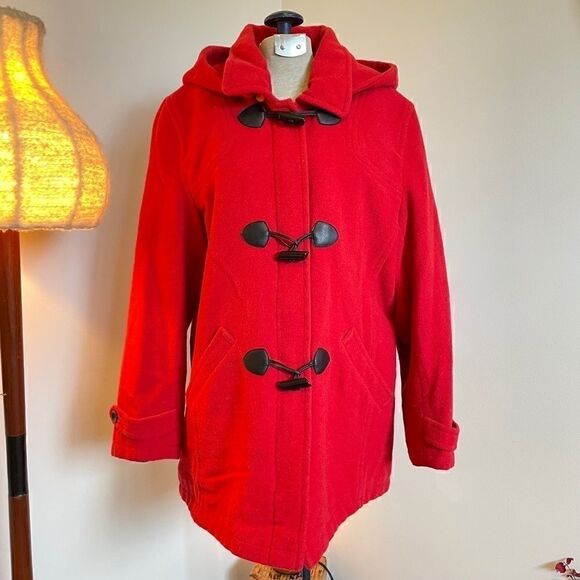 Vintage Penman's wool blend duffle coat with zipper and removable hood M/L - Picture 2 of 10